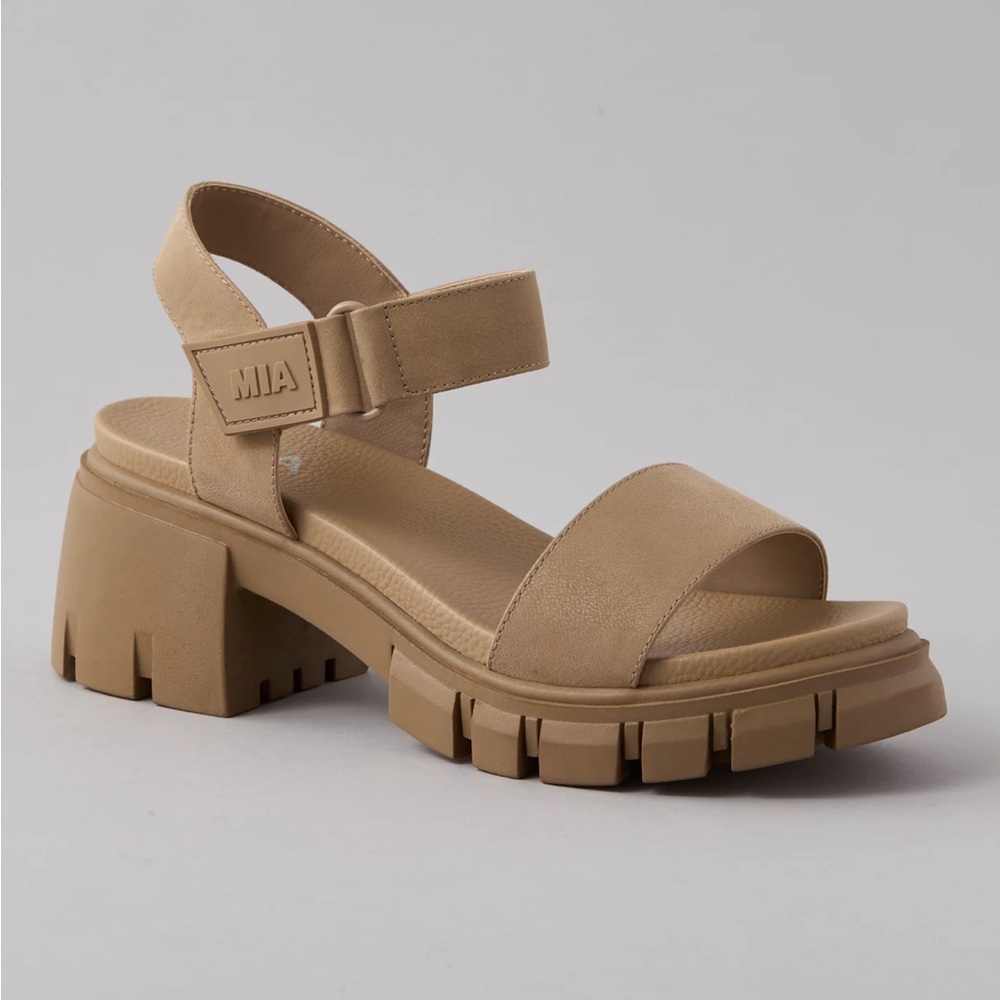 MIA Tan Chunky Platform Sandal - Comfortable Women's Heels